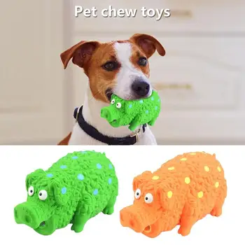 סקוויקי חזיר צעצועים לכלב ניתנת להריסה הכלב מברשת השיניים מקל המצפצף כלב צעצוע צייצני ללעוס אימונים הגור ציוד עמיד לטקס
